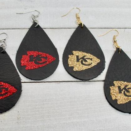 Kansas City Earrings | Chiefs Leather Earrings |..