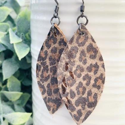 Leopard Leather Earrings | Leather Earrings |..