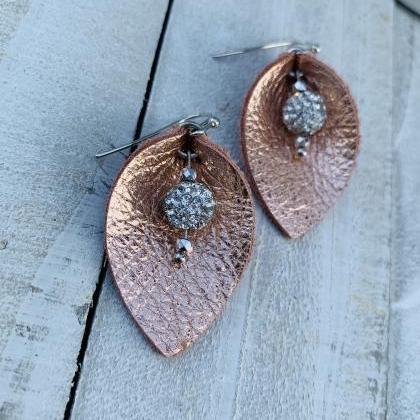 Leather Earrings | Teal Leather Earrings | Pinched..