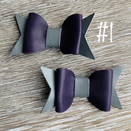 Leather Hair Bows | Genuine Leather Hair Bow |..