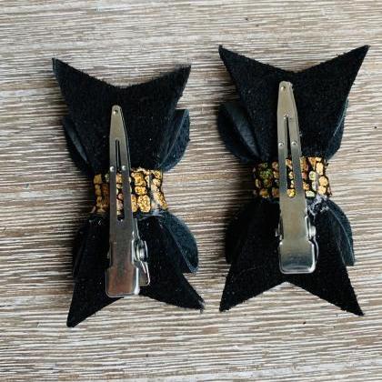 Leather Hair Bows | Genuine Leather..