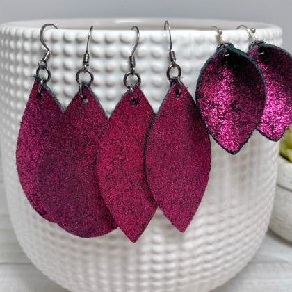 Clearance* Glitter Leather Earrings | Leather..