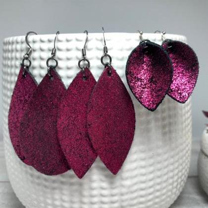 Clearance* Glitter Leather Earrings | Leather..