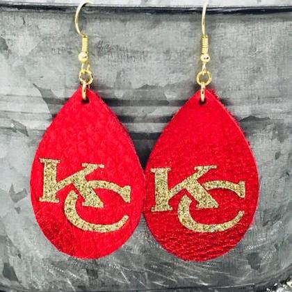 Kansas City Earrings | Chiefs Leather Earrings |..