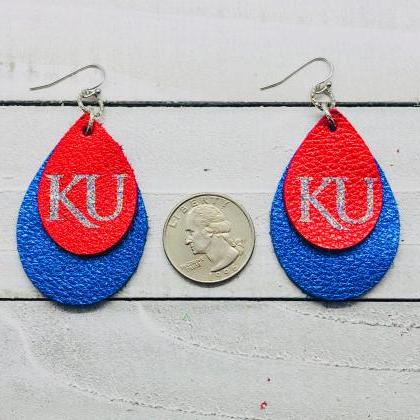 Ku Earrings | Kansas Jayhawks Earrings | Jayhawk..