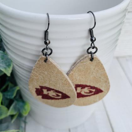 Cute Leather Earrings | Kc Chiefs Leather..