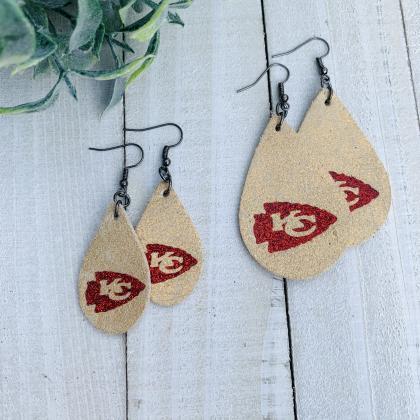 Cute Leather Earrings | Kc Chiefs Leather..