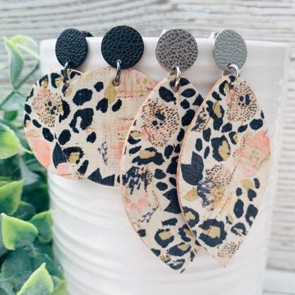 Cute Leather Earrings | Leopard Print Earrings |..