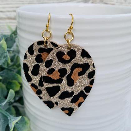 Cute Leather Earrings,teardrop Earrings | Leopard..
