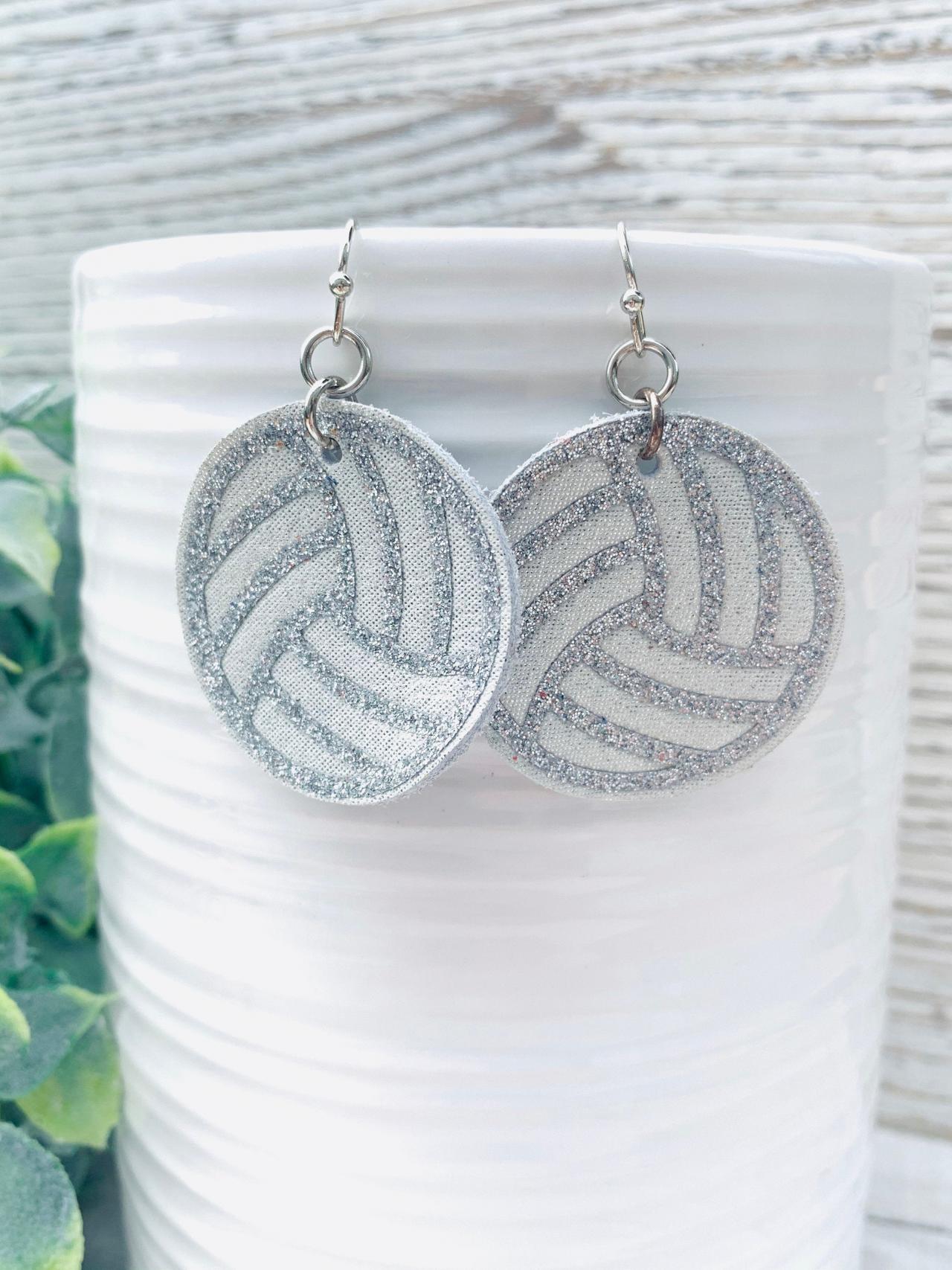 Cute Leather Earrings,volleyball Leather Earrings | Leather Volleyball Earrings | Fan Wear | Leather Earrings