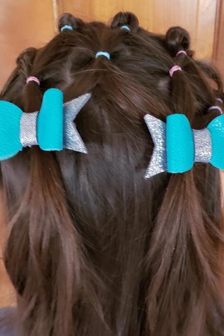 Cute Hair Bow | Leather Hair Bows | Genuine Leather Hair Bow | Toddler Hair Bow | Pigtail Bows | Baby Bow | Leather Hair Clip